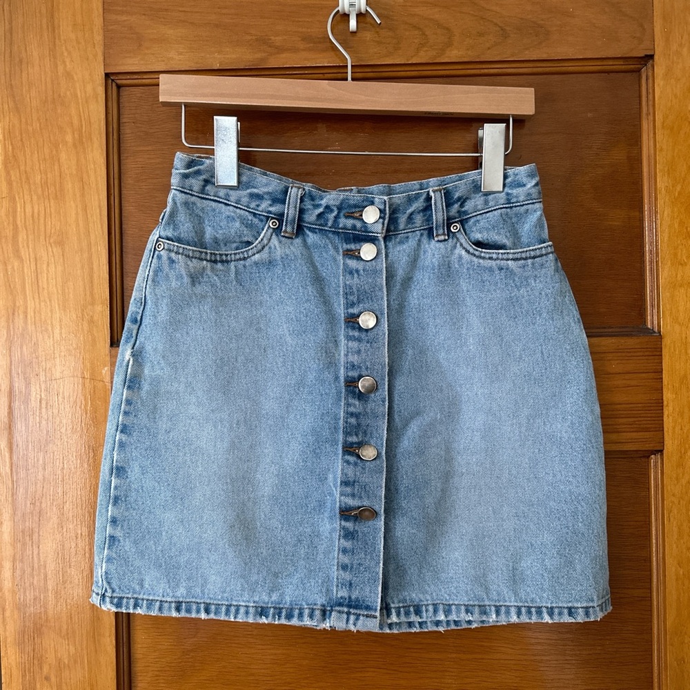 Vintage denim mini skirt